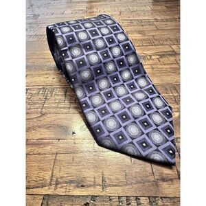 Chereskin Mens Tie 100% Silk Stain‎ Resistant Circle Square Pattern